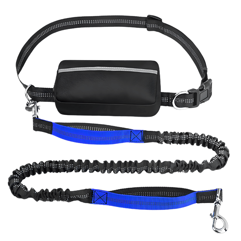 Hands Free Dog Leash with Adjustable Waist Belt and Pouch